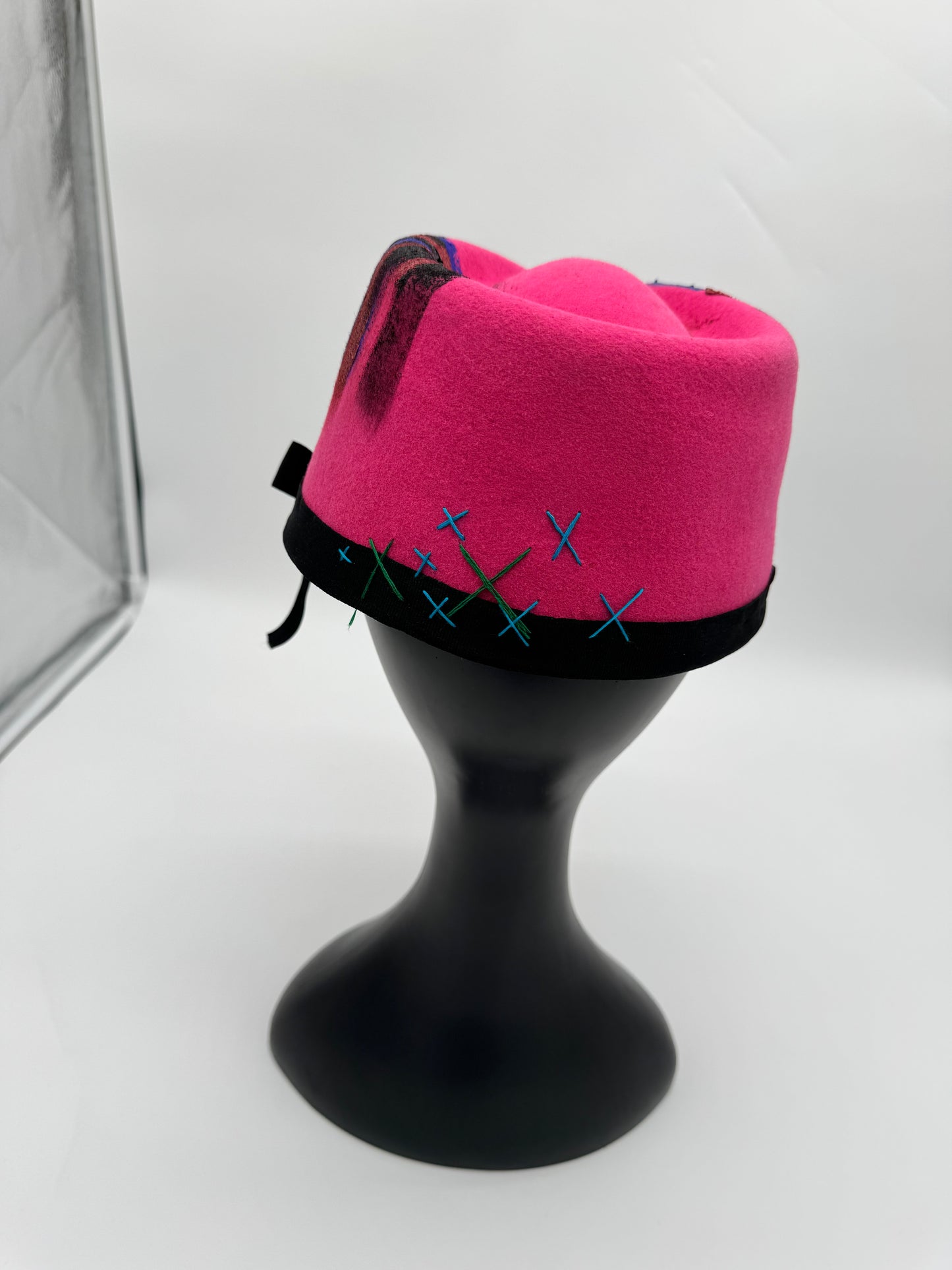 Create Under Pressure” Pink Wool Fedora Baseball Cap – Handcrafted Statement Hat
