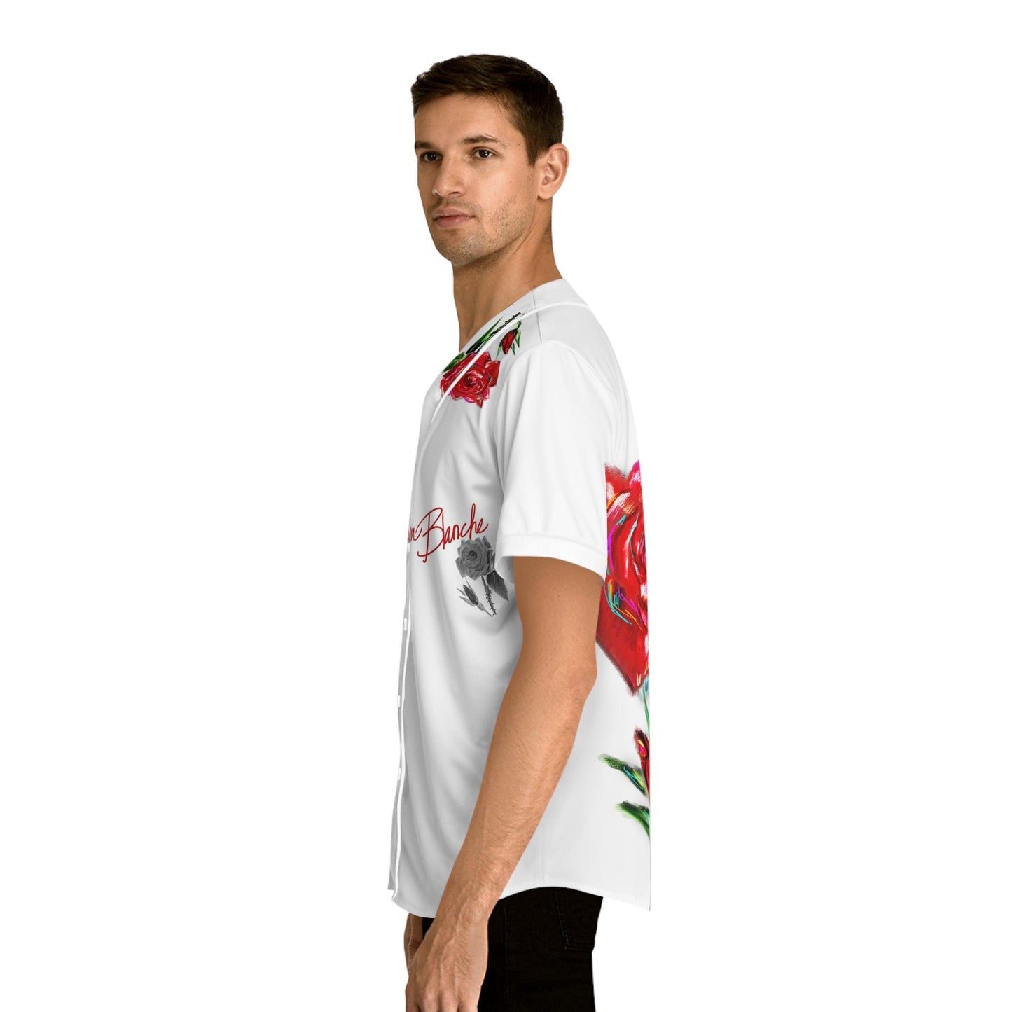 The Painted Rose Men's Baseball Jersey - Raven Blanche Studio