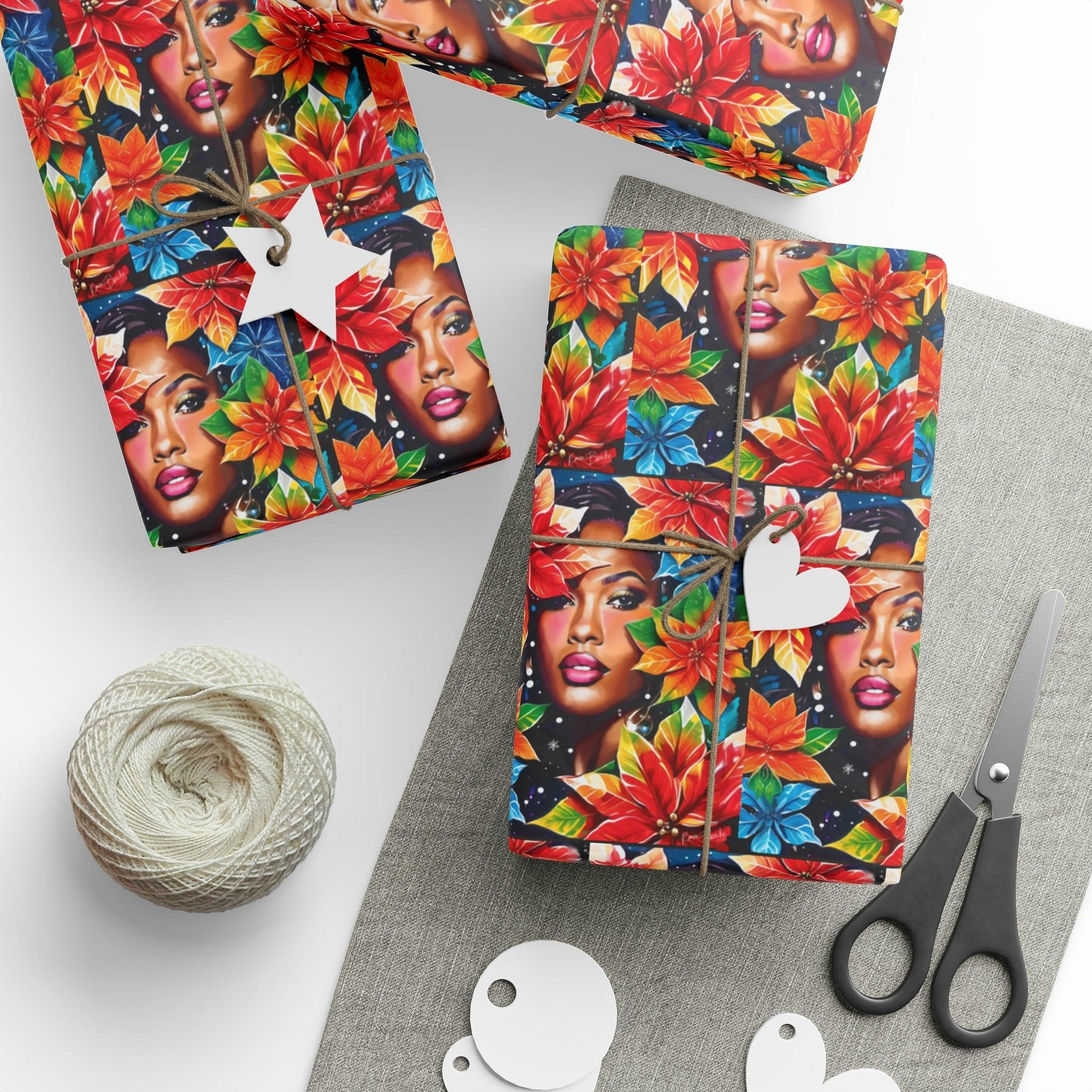 Among Poinsettias Wrapping Paper - Raven Blanche Studio