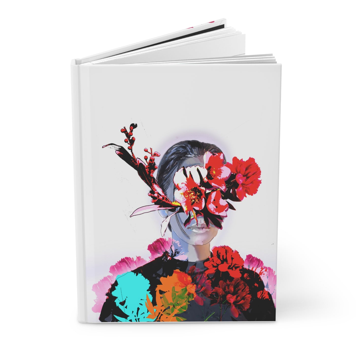 The woman with flowers on her face
