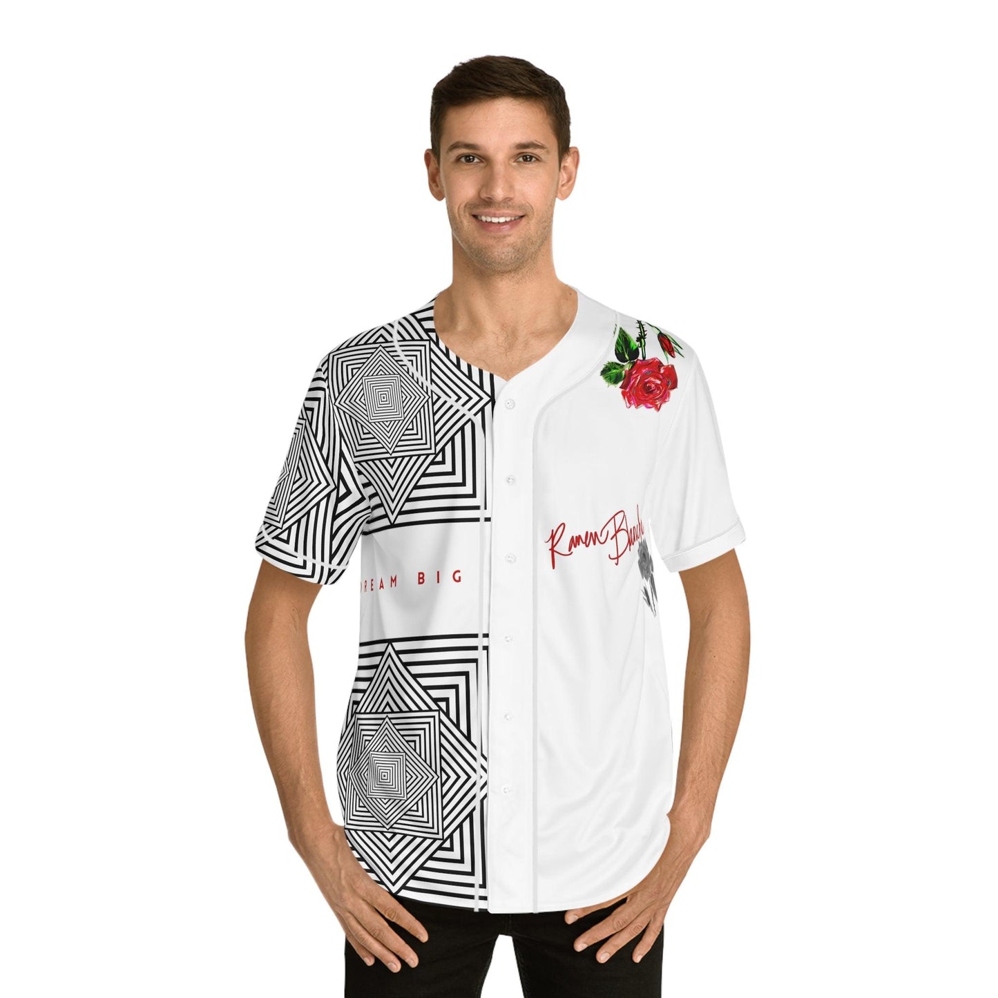 The Painted Rose Men's Baseball Jersey - Raven Blanche Studio