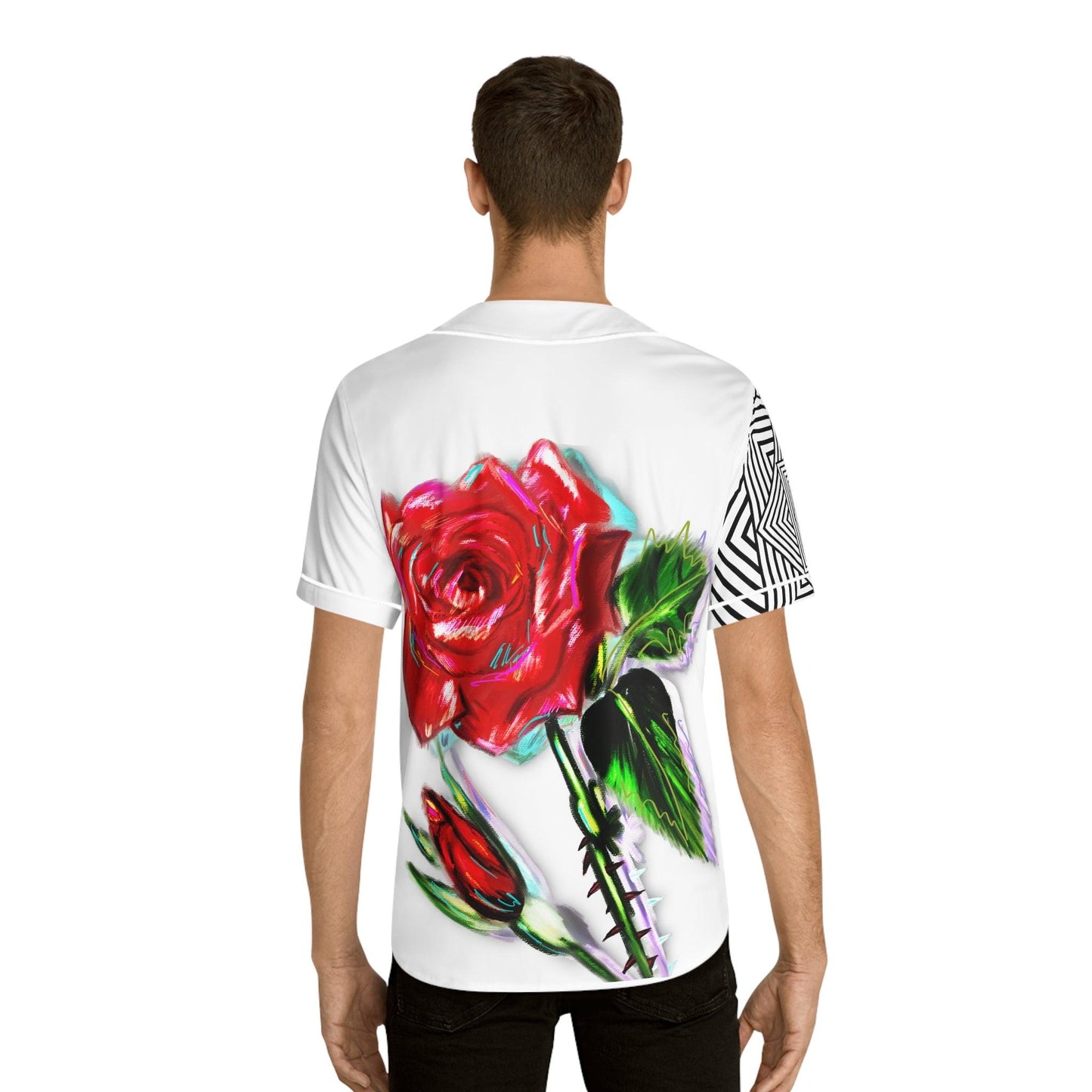 The Painted Rose Men's Baseball Jersey - Raven Blanche Studio