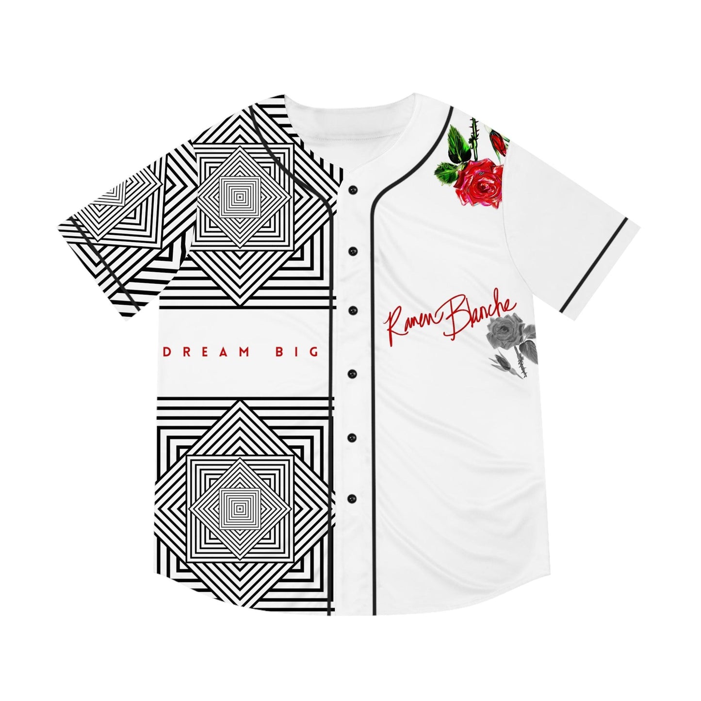 The Painted Rose Men's Baseball Jersey - Raven Blanche Studio