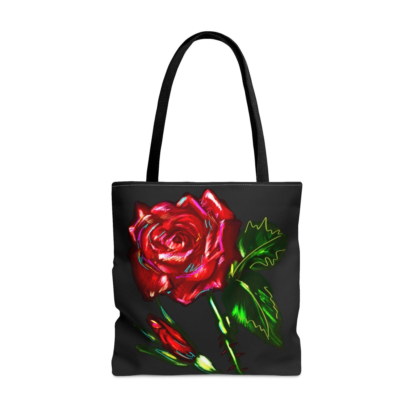 The Flaming Rose Tote Bag - Raven Blanche Studio