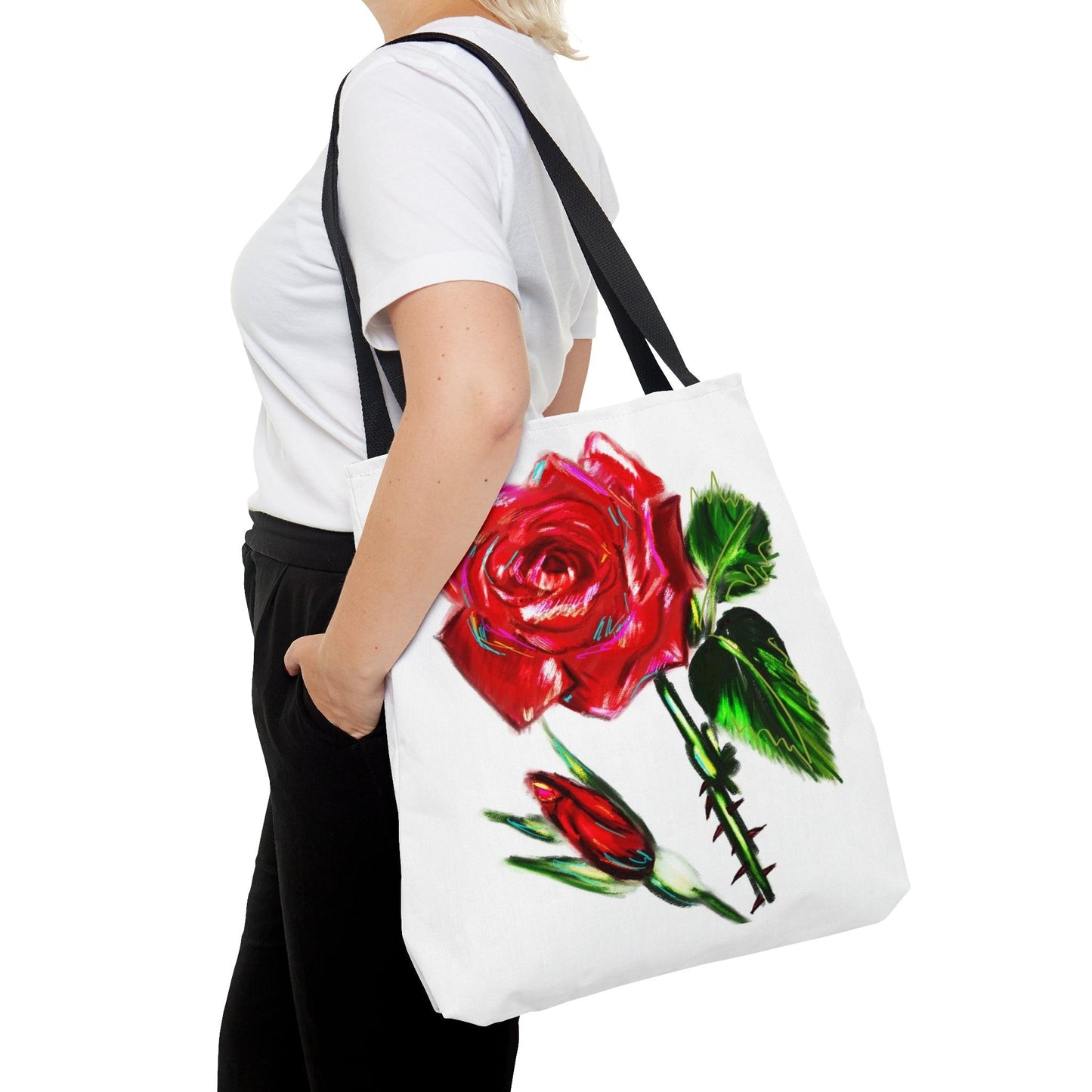 Painted Rose Tote Bag - Raven Blanche Studio