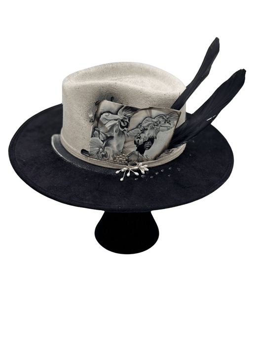 “Mystic Gaze” Two-Tone Vegan Suede Hat