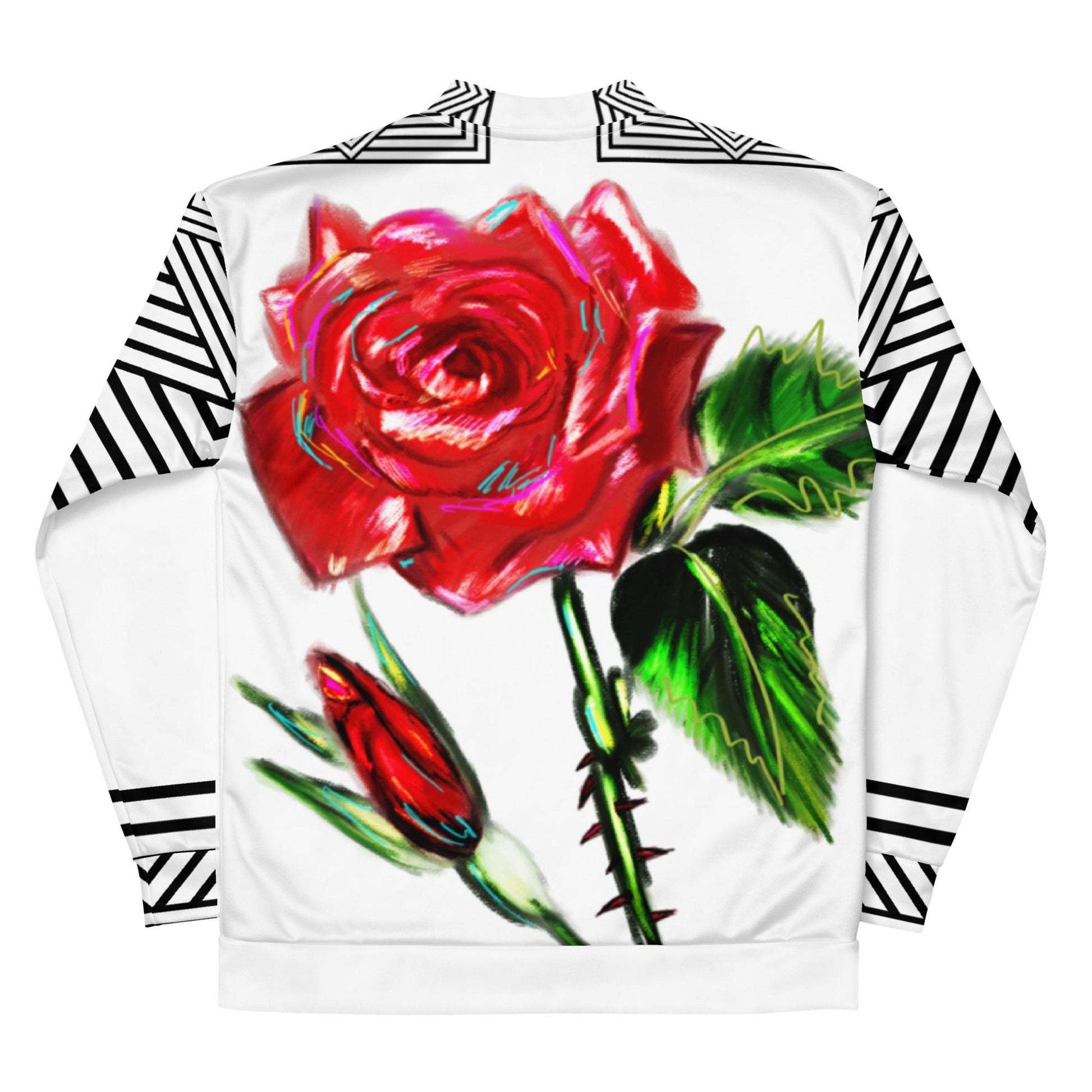 The Painted Rose Unisex Bomber Jacket - Raven Blanche Studio