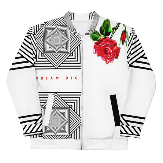 The Painted Rose Unisex Bomber Jacket - Raven Blanche Studio